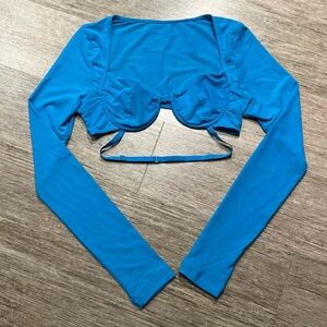 Mesh Long Sleeve Crop Top